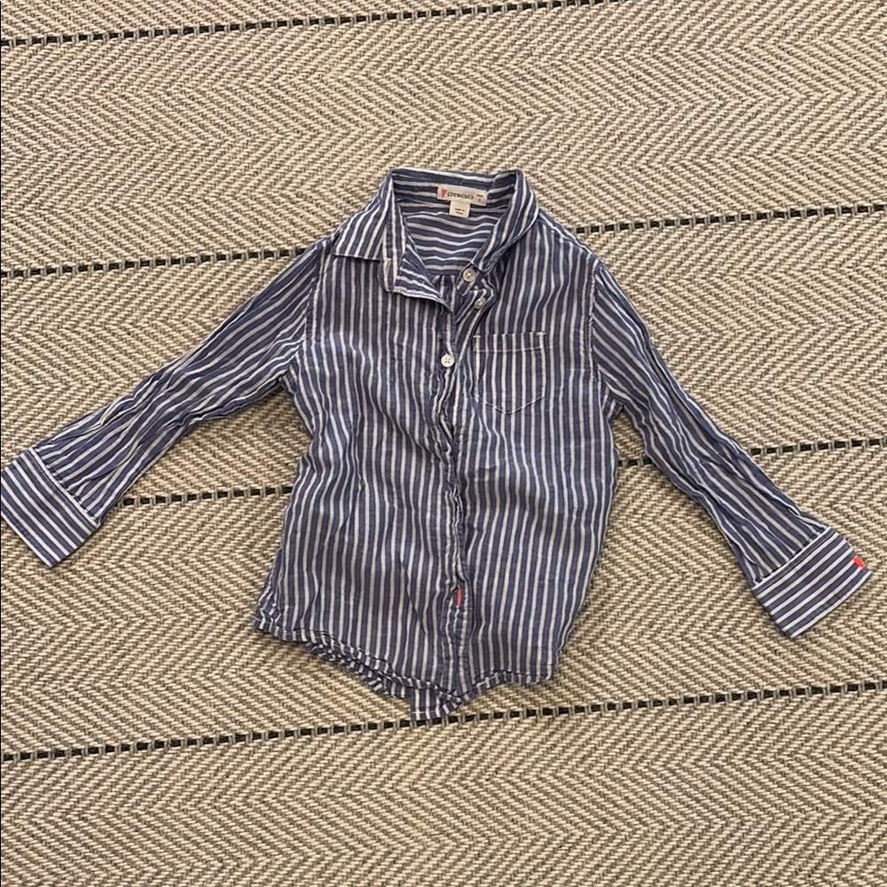 Blue Striped Girls Shirt